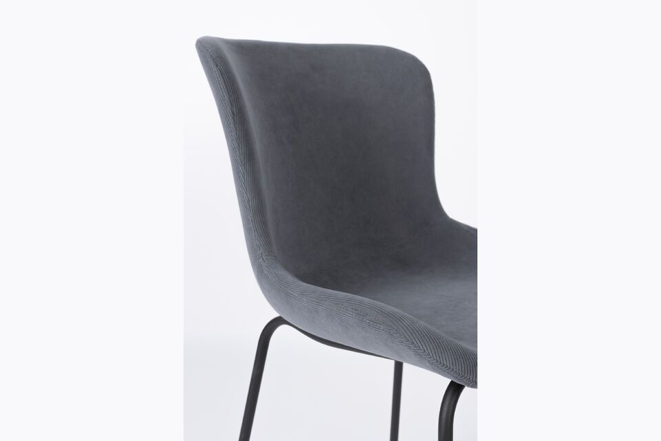 Blue fabric chair Junzo Rib - 8