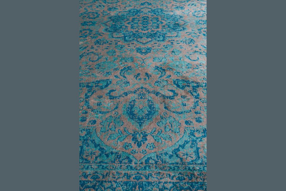 Blue fabric rug 200x200 cm Chi - 4