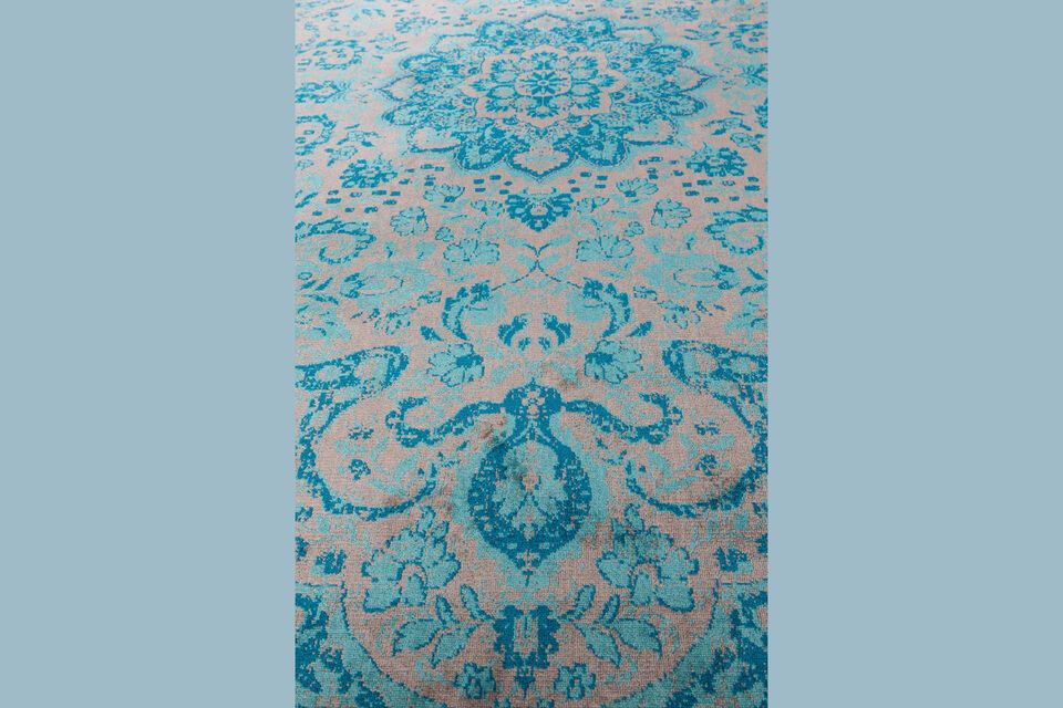 Blue fabric rug 200x200 cm Chi - 5