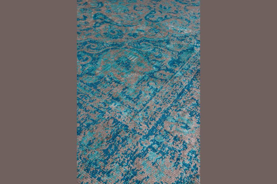 Blue fabric rug 200x200 cm Chi - 6