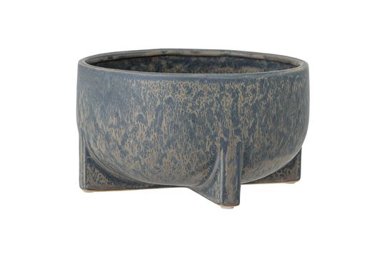 Blue flower pot in stoneware Beryl