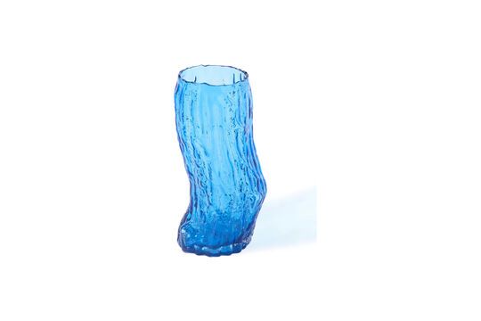 Blue glass vase Tree Log