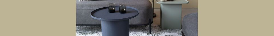 Material Details Blue metal round side table Sverre