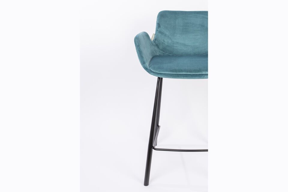 Blue velvet counter chair Brit - 6