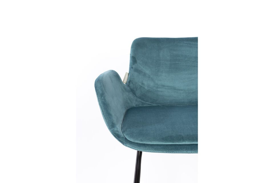 Blue velvet counter chair Brit - 7