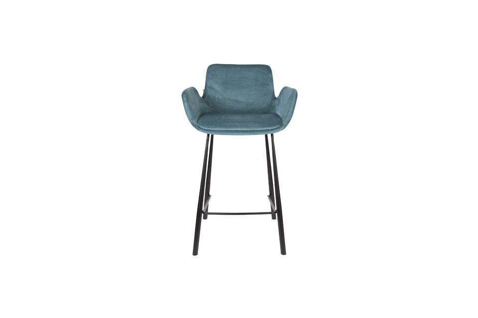 Blue velvet counter chair Brit - 2