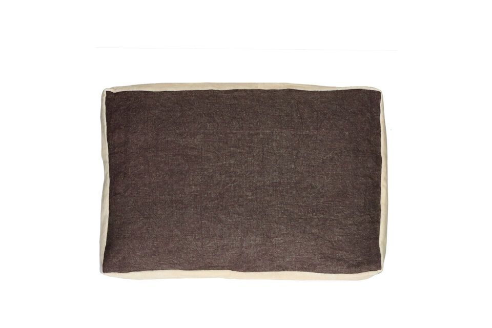 Borders brown linen cushion Pomax