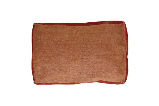 Borders cinnamon linen cushion Clipped