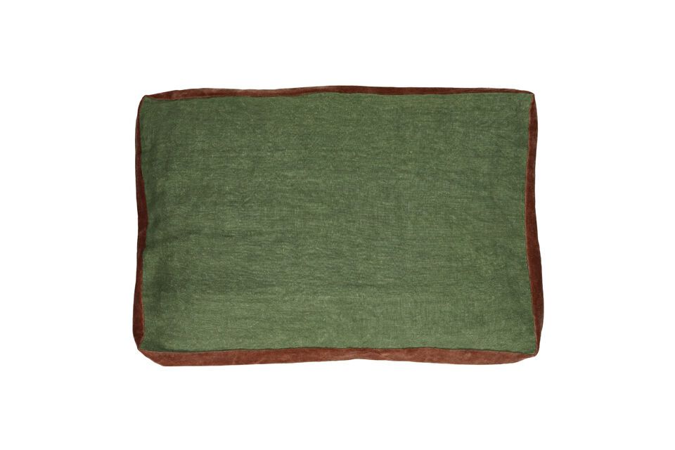 Borders green linen cushion Pomax