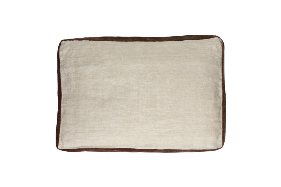 Borders ivory linen cushion Pomax