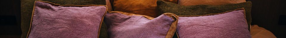 Material Details Borders lavender linen cushion