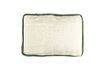 Miniature Borders white and green linen cushion 1