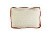 Miniature Borders white linen and cinnamon cushion 1