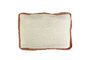 Miniature Borders white linen and cinnamon cushion Clipped