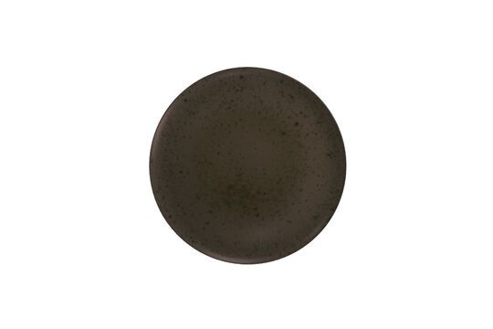 Bosque brown stoneware plate Clipped