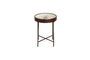 Miniature Boussole brown leather side table Clipped