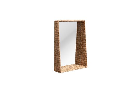 Braided light rattan mirror Clipped