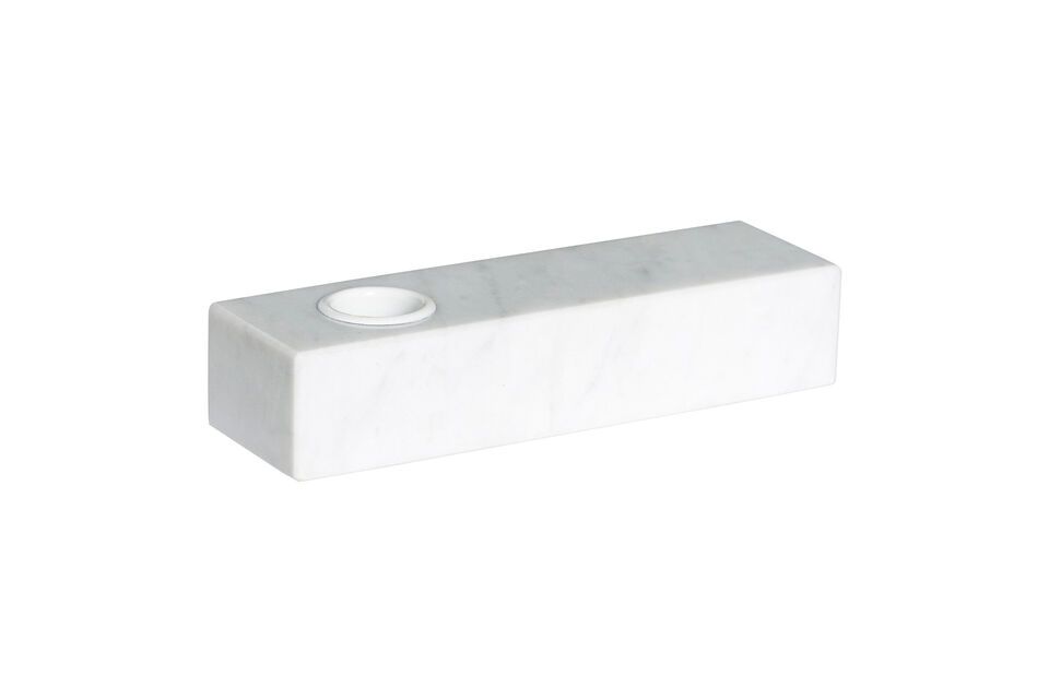 Brick white marble candlestick Hübsch