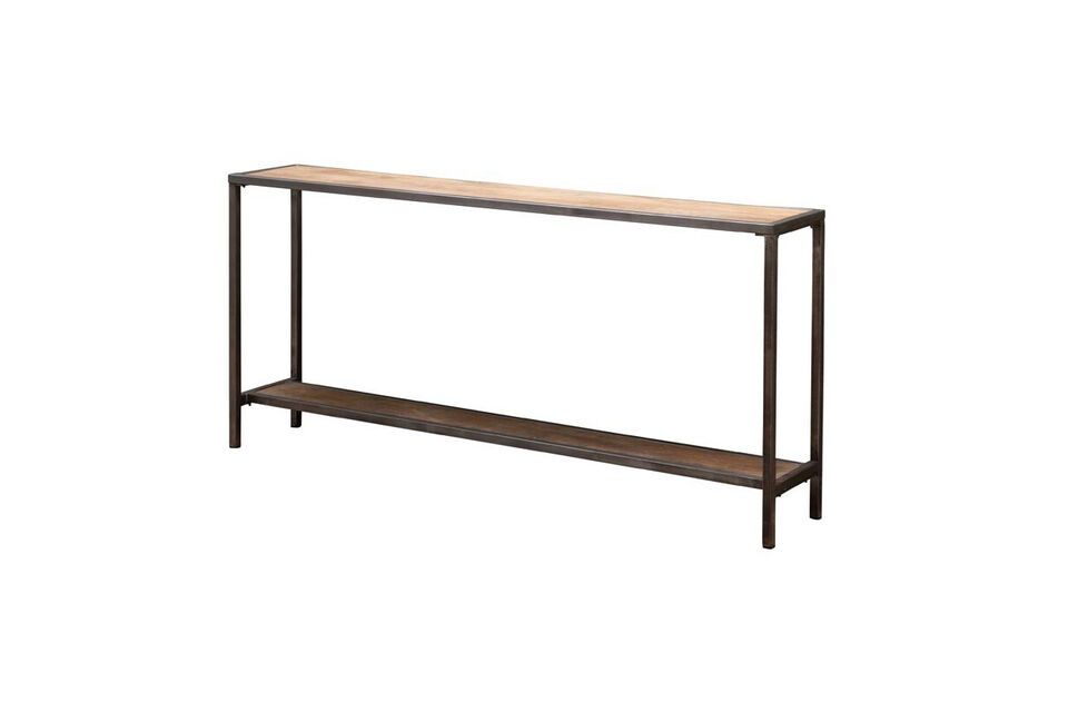 Discover a centerpiece for your home with the Bridge console table in gray metal