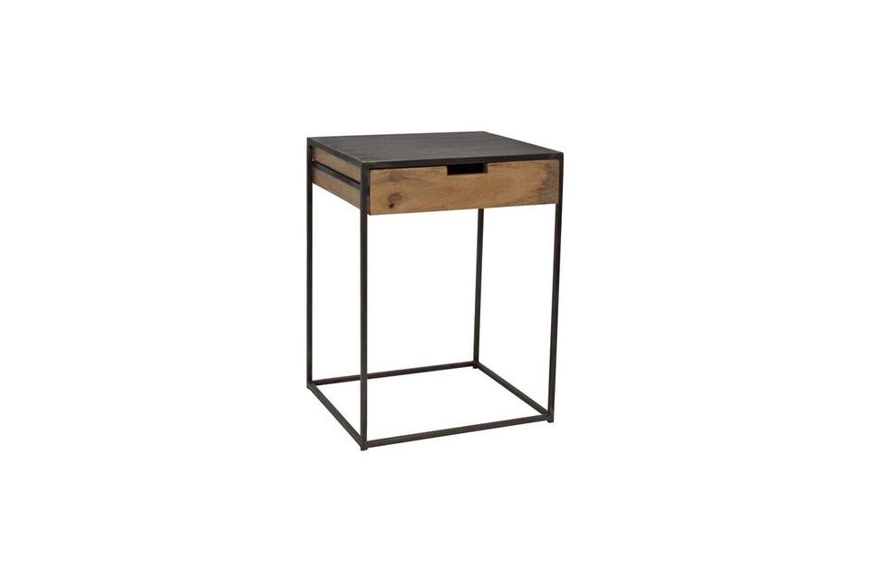 Brooke grey wooden bedside table Chehoma