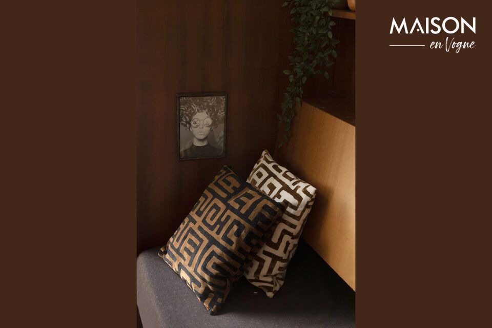 Brown fabric cushion Lane - 5