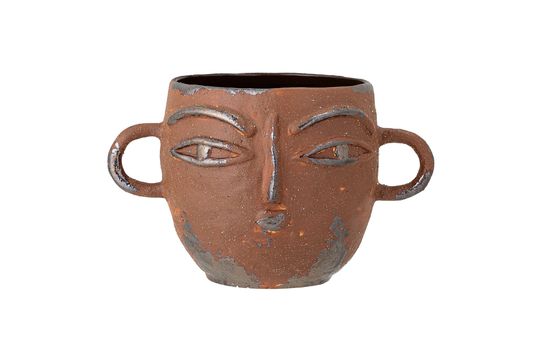 Brown flower pot in stoneware Lo