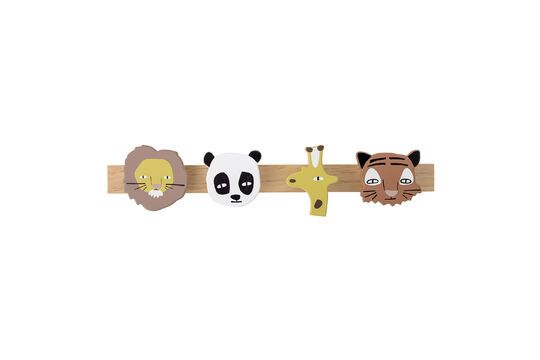 Brown FSC wood coat rack Sade Clipped