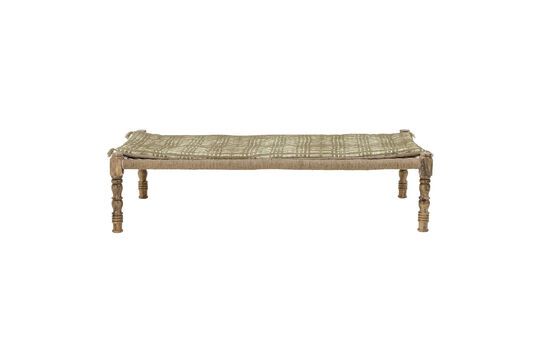 Brown mango wood chaise longue Paloma Clipped