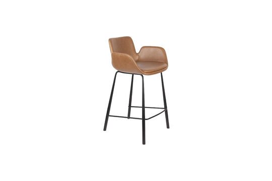 Brown PU leather counter chair Brit Ll Clipped