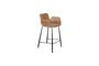 Miniature Brown PU leather counter chair Brit Ll Clipped