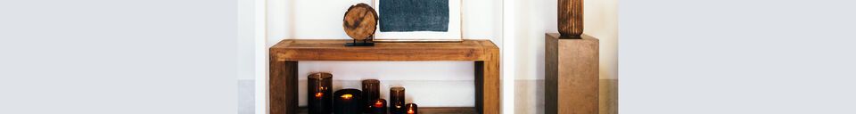 Material Details Brown reclaimed wood console table Corsica