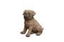 Miniature Brown resin dog figurine Pug Clipped