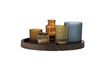 Miniature Brown tray with Sanga glass candleholders 1