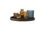 Miniature Brown tray with Sanga glass candleholders Clipped