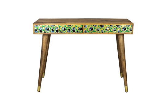 Brown wood console Meena Clipped