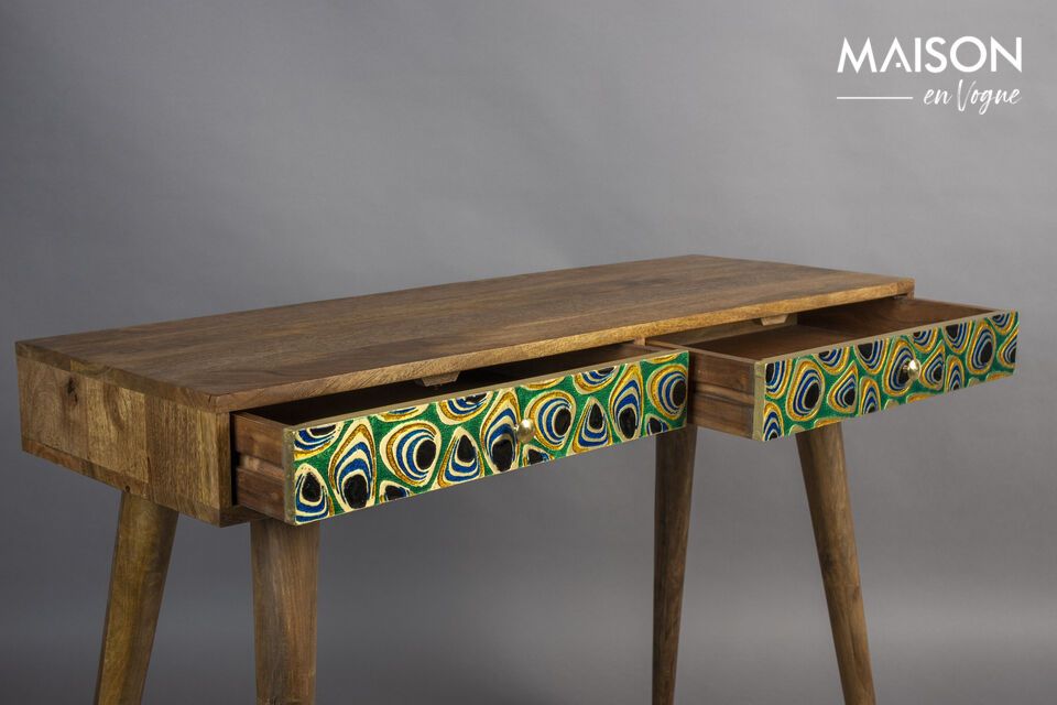 Brown wood console Meena - 2