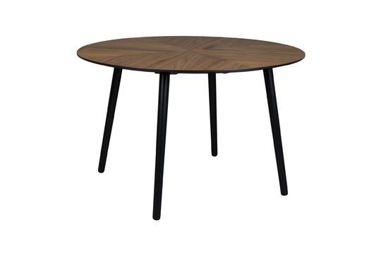 Brown wooden round dining table Clover Clipped