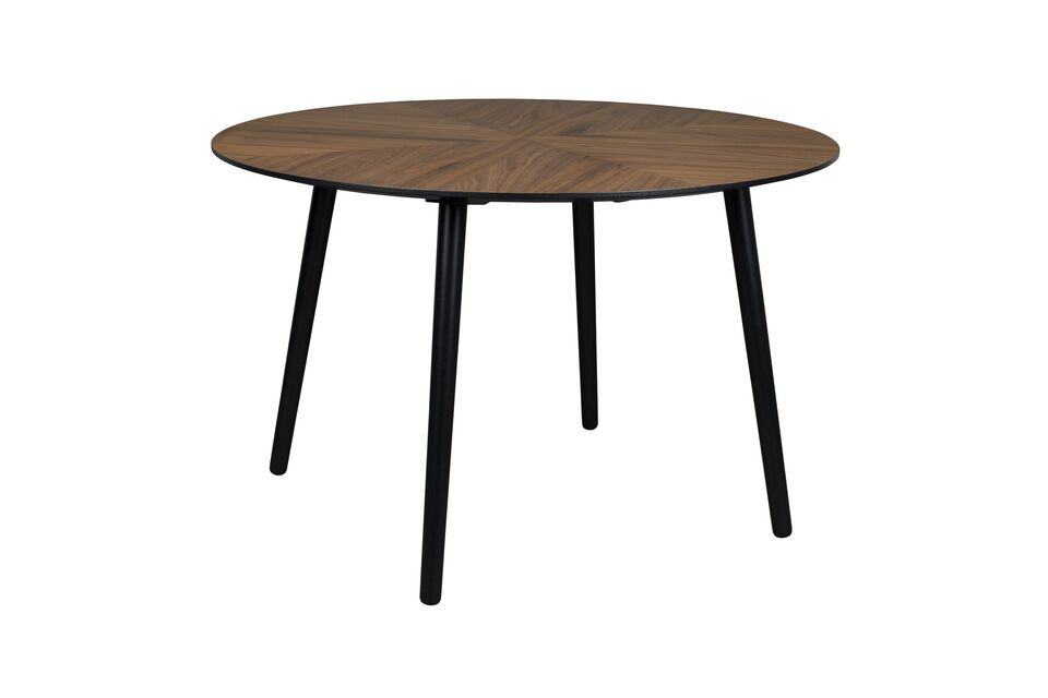 Brown wooden round dining table Clover DutchBone