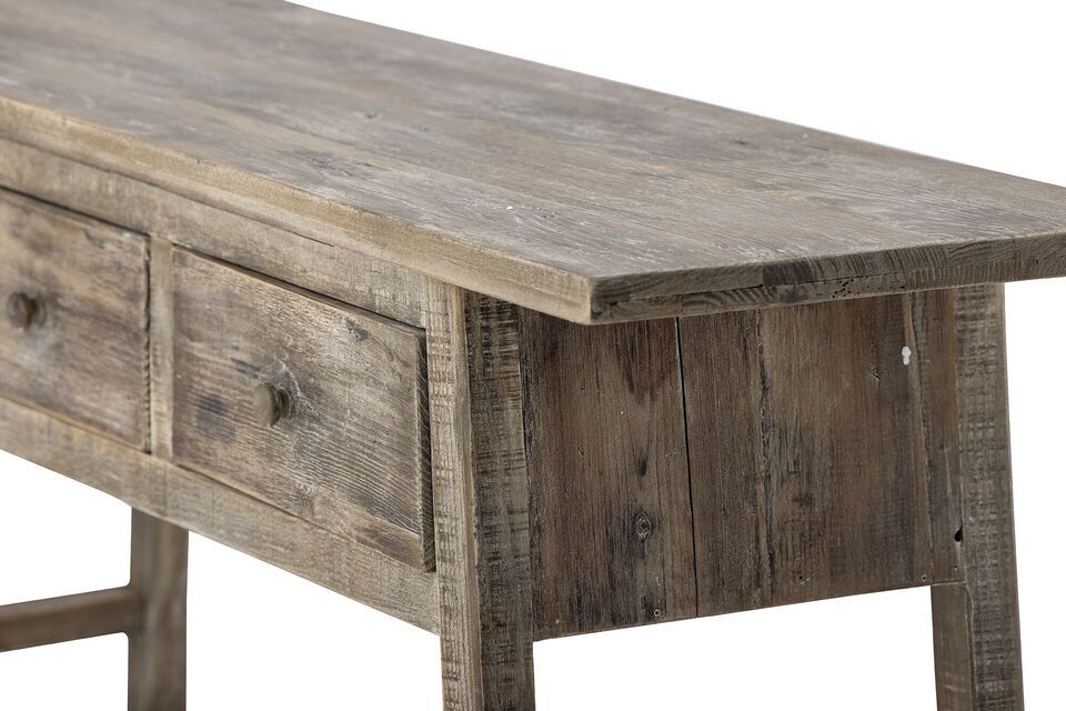 Camden console table in natural reclaimed pine - 10