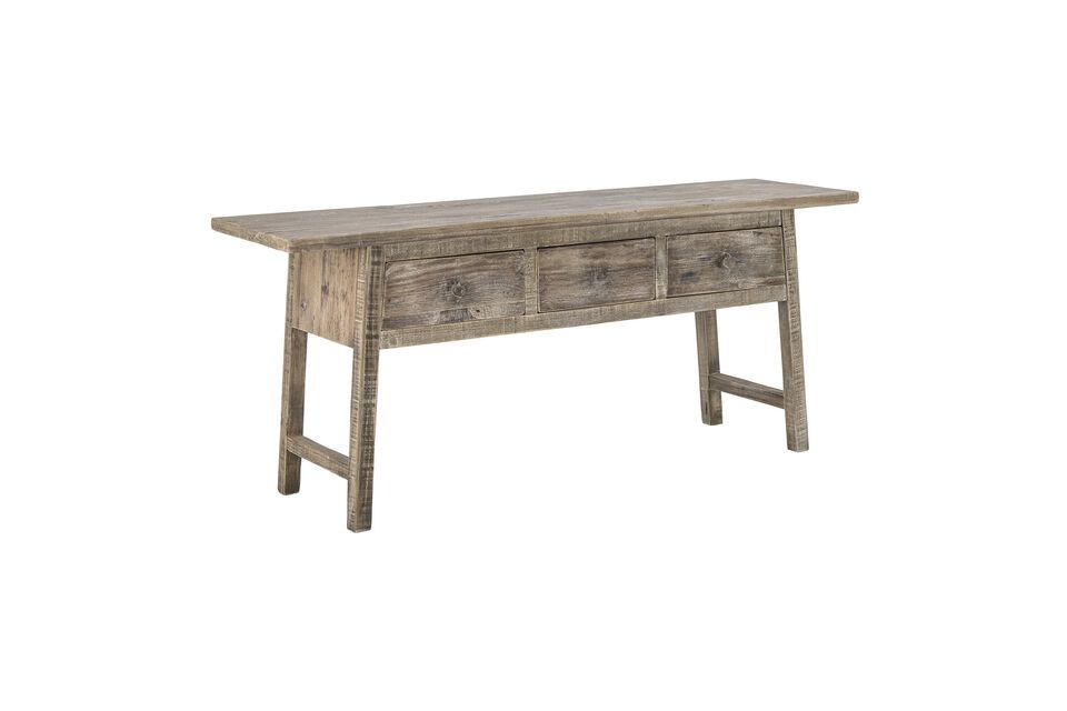 Camden console table in natural reclaimed pine - 7