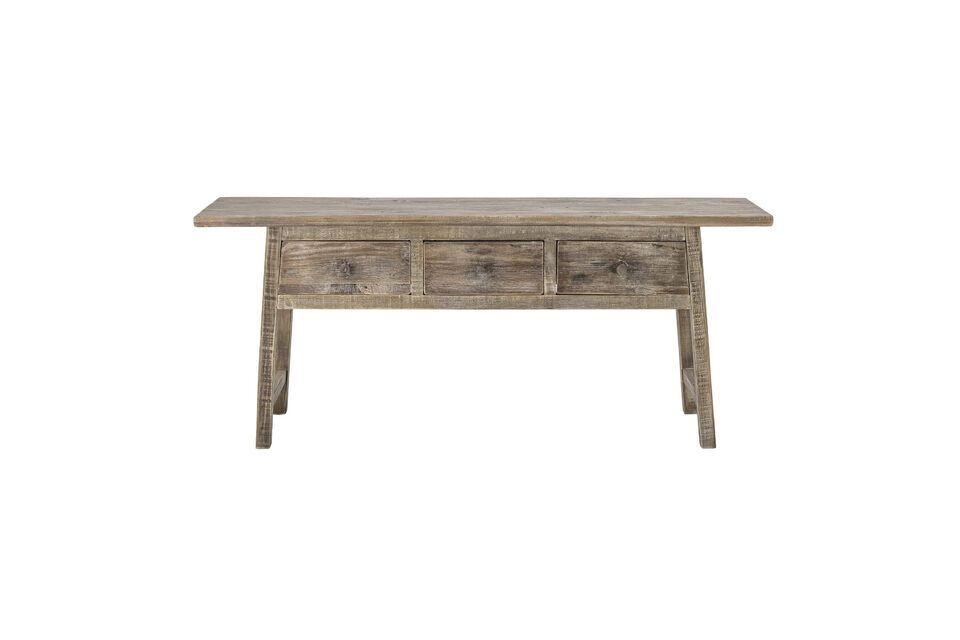 Camden console table in natural reclaimed pine - 8