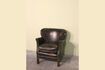 Miniature Camdenturner brown leather armchair 1