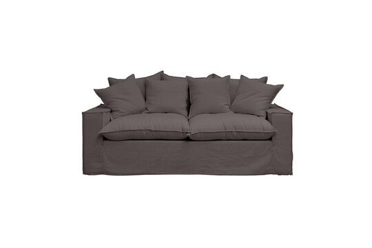 Candela 3-seater sofa in grey cotton Clipped