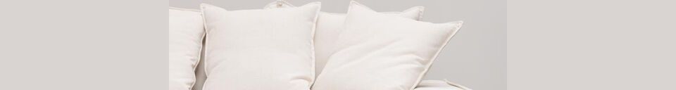 Material Details Candela 3-seater white cotton sofa