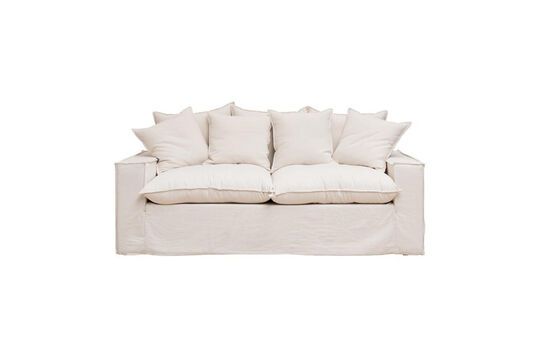 Candela 3-seater white cotton sofa Clipped