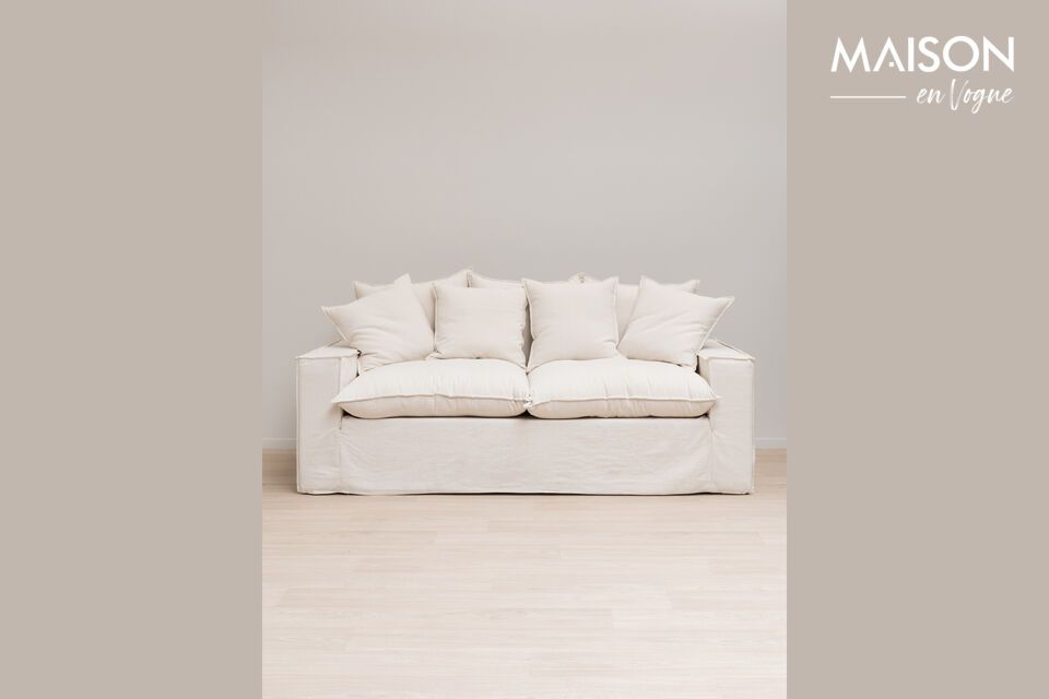 The Candela sofa\'s white color brings a touch of purity and luminosity to your living space