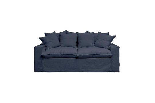 Candela blue cotton 3-seater sofa Clipped