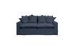 Miniature Candela blue cotton 3-seater sofa 3