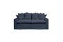 Miniature Candela blue cotton 3-seater sofa Clipped