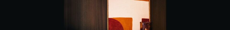 Material Details Canvas with orange and burgundy Wooly wood frame